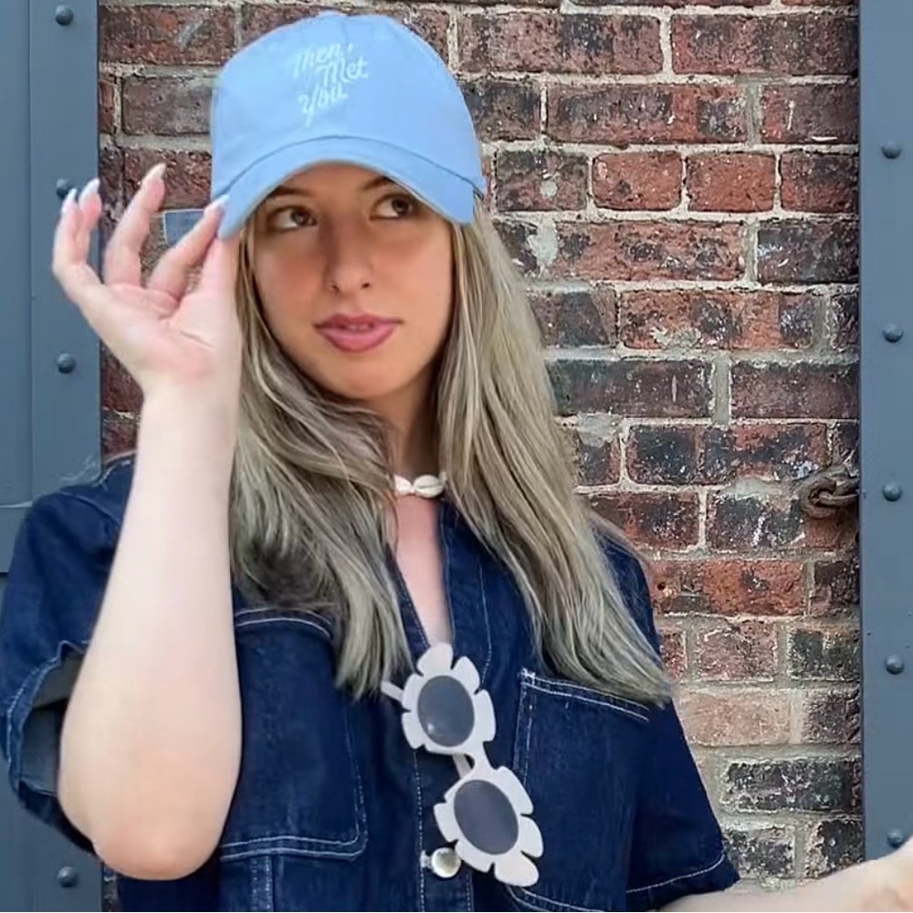 Then I Met You Periwinkle with White Embroidery “Timmy Hat” (Brand New) - Picture 2 of 5
